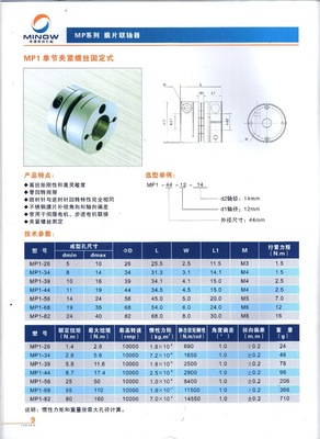 【臺州廠家專業(yè)生產(chǎn)MP1 單節(jié)夾緊螺絲固定式】價格,廠家,圖片,聯(lián)軸器,臺州市米諾傳動機械-